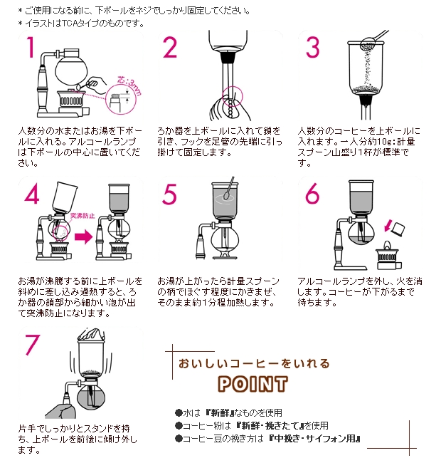 hario/ハリオ】コーヒーサイフォン テクニカ TCA-3 本体 コーヒー器具、コーヒー用品ならFa Coffee