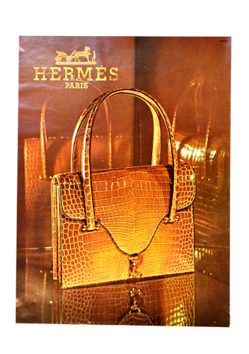 アートポスター】HERMES（エルメス）のゴールドベージュのクロコバッグ