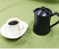 【紫香陶房】信楽焼 マイ・カフェポット コーヒー碗皿（白）セット