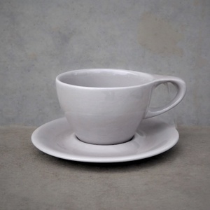 nN LN Latte Cup & Saucer 8oz Light Gray