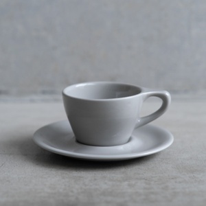 nN LN Cappuccino Cup & Saucer 6oz Light Gray
