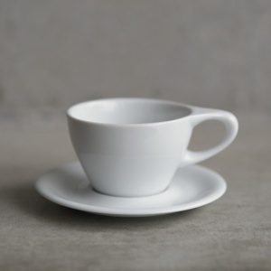 nN LN Latte Cup & Saucer 8oz White