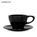 nN LN Latte Cup & Saucer 8oz Black